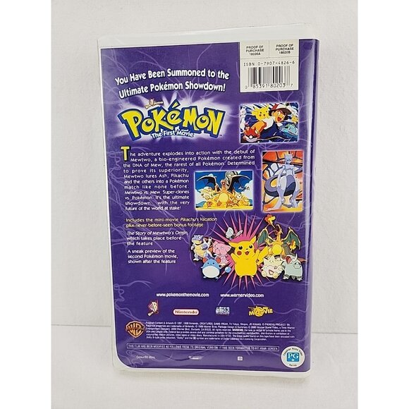 Pokémon the First Movie: Mewtwo Strikes Back VHS 2000 Clamshell Tested - Picture 3 of 9
